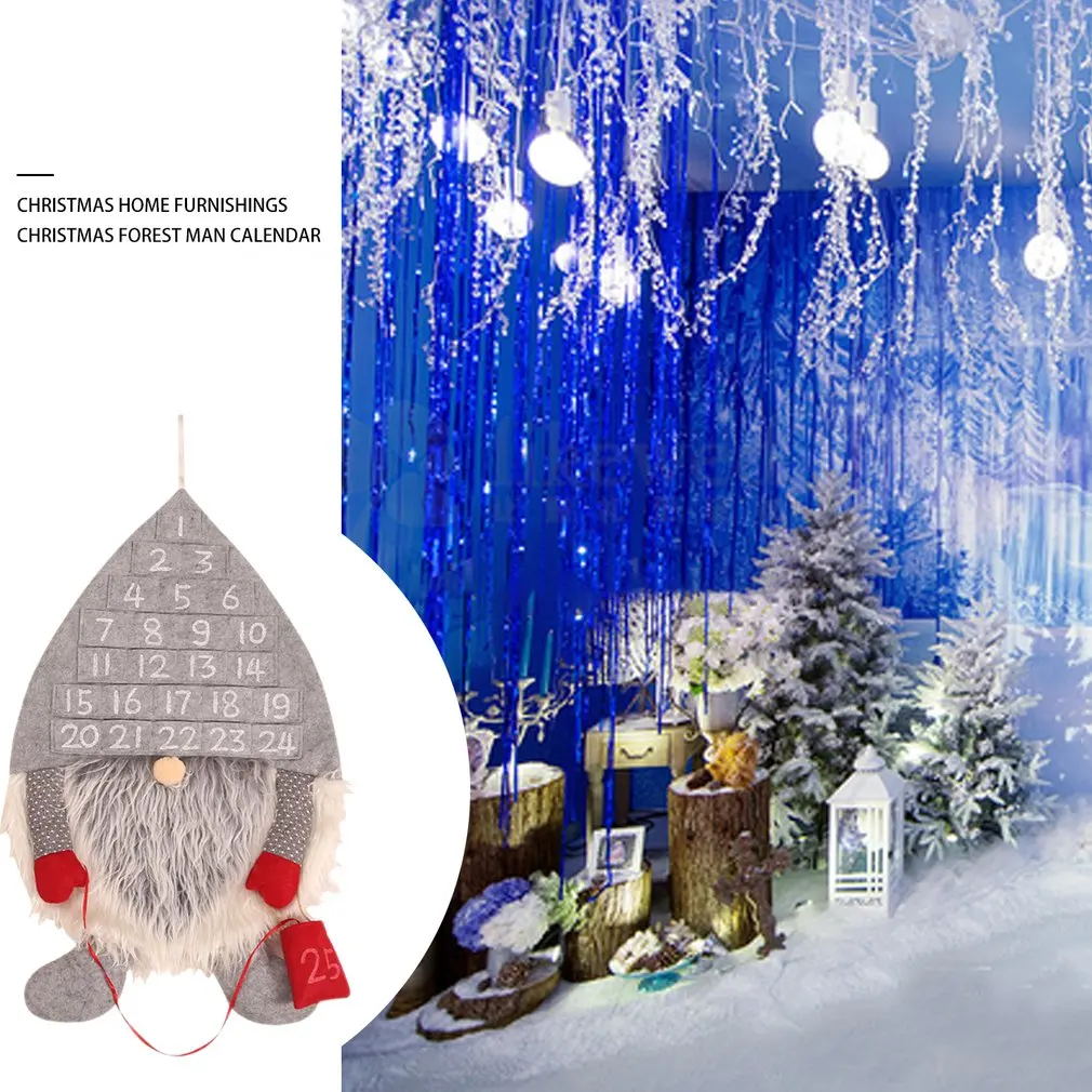 Christmas Advent Calendar Forest Man Christmas Ornaments Lobby Home Living Room Door Wall Party Hanger Home Decorations