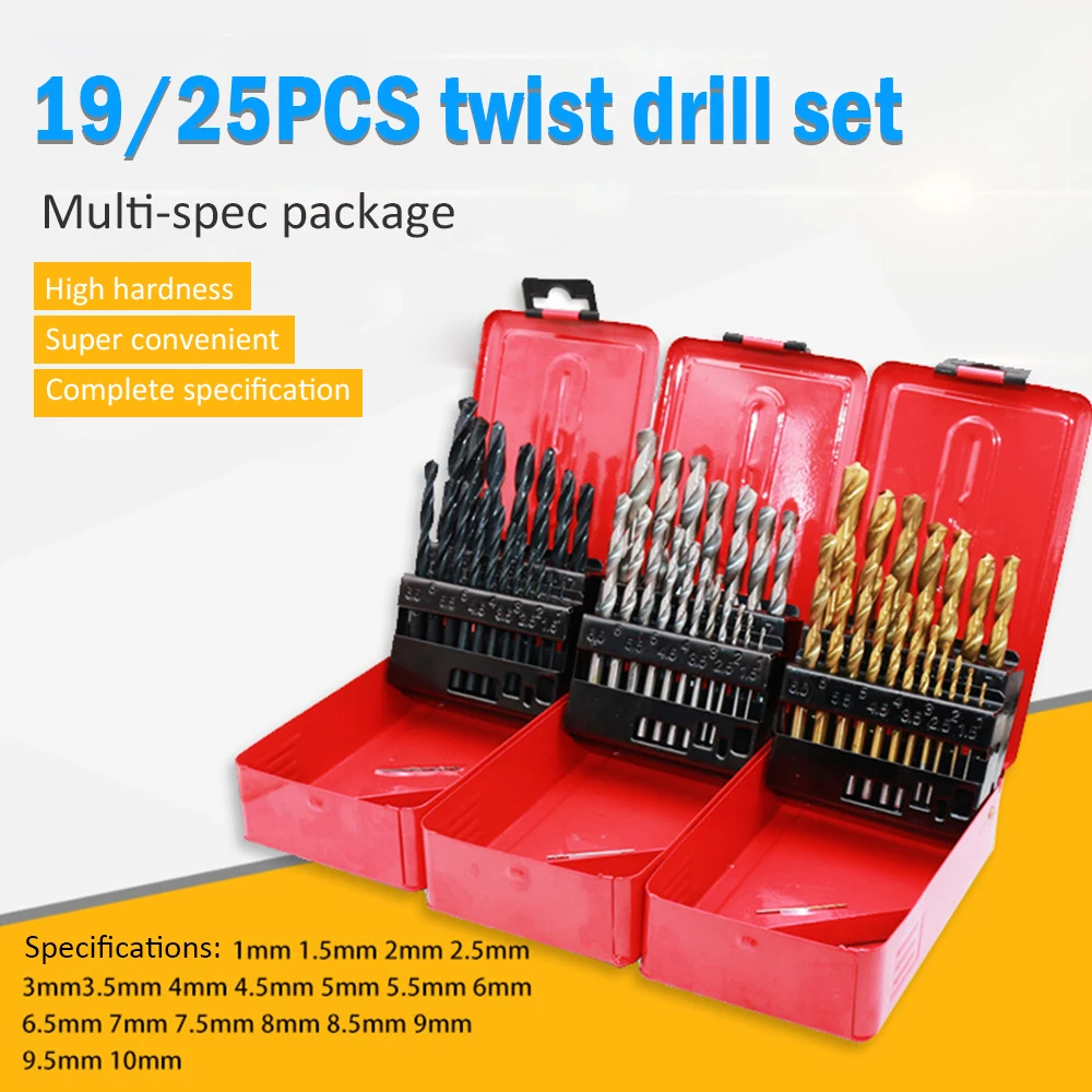 19Pcs Cobalt Drill Bit Set 1Mm-10Mm Hss Drill Bits Suitable For Use In Machining Hardened SteeL For Plastic For Wood Twist Drill