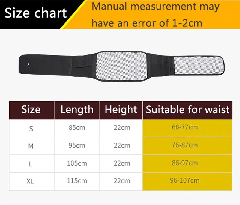 Массаж спины Регулируемая Талия Турмалин САМОНАГРЕВАЮЩАЯСЯ магнитная терапия поясничная поддержка пояс Поясничный Бандаж Массажная лента здоровье