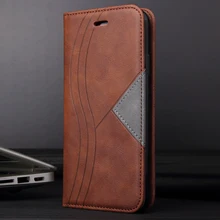 Coque en cuir géométrique pour Xiaomi Redmi Note 7 8 K20 Pro courbe couleur mixte couverture professionnelle pour Xiaomi 9T Pro Note 10 CC9E 