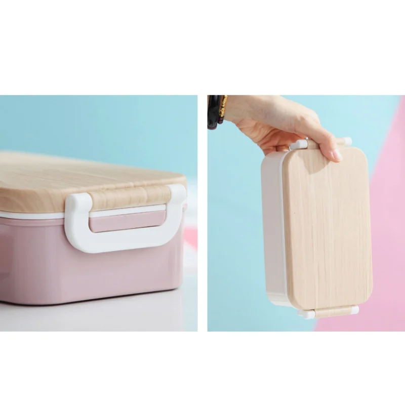 Портативный пластиковый Ланч-бокс квадратный Bento box открытый контейнер для еды для студентов
