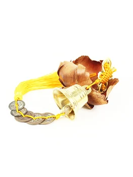 

Pure copper Feng Shui Wu Fu copper bells authentic five Emperor Qian Kaiguang home pendant ornaments China knot safe