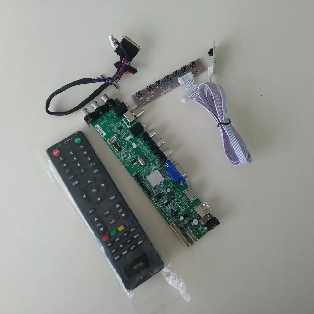 Комплект для LP156WH4-TLN2 40pin LVDS плата контроллера 3363 Цифровое ТВ VGA USB светодиодный HDMI AV 1366X768 15," DVB-T сигнал