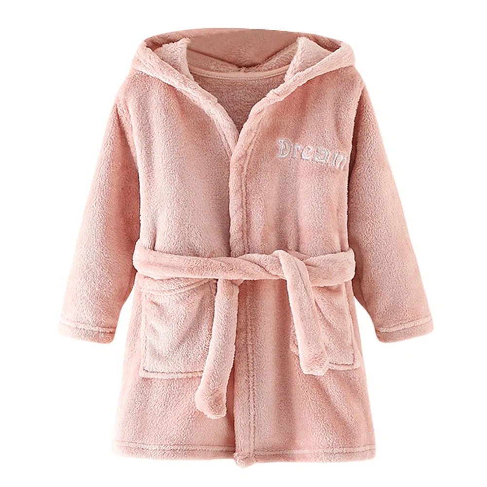 Children Bath Robes Flannel Winter Kids Sleepwear Hooded Robe Infant Nightgown for Boys Girls 3-10 Years Baby Clothes for Kids kids bathrobe