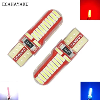 

ECAHAYAKU 2PCS 2W 12V Auto W5W LED T10 Canbus 24 Led Lamp for Car Front Side Marker Door Courtesy License Plate LED Light Bulbs