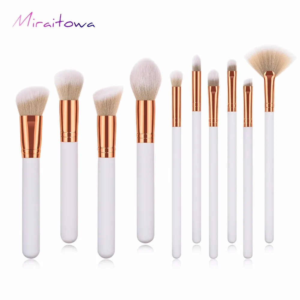 Elegant White Full set Makeup Brushes Powder Foundation Eyeshadow Make Up Brushes Set Cosmetic Brushes Soft Synthetic Hair
