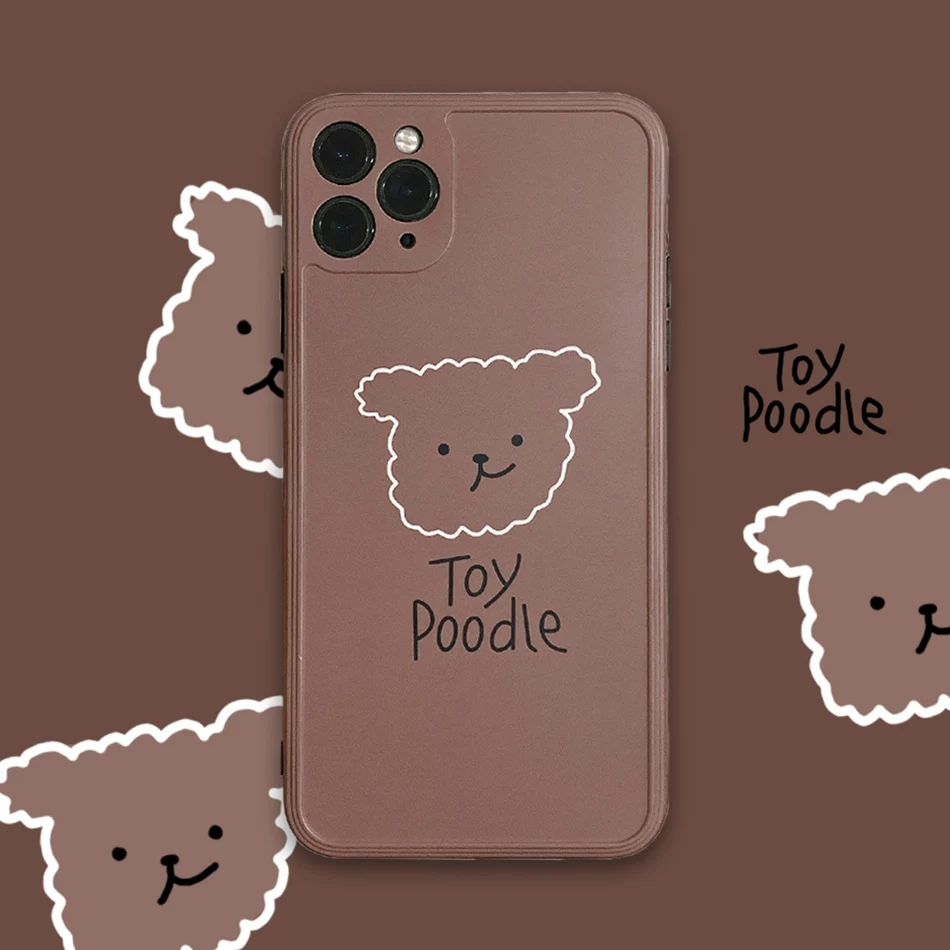 

For iPhone 11 Pro XS Max XR X Case Cute Cartoon Striped Dog Pattern Phone Case For iPhone SE 8 7 Plus Soft Shockproof Back Cover