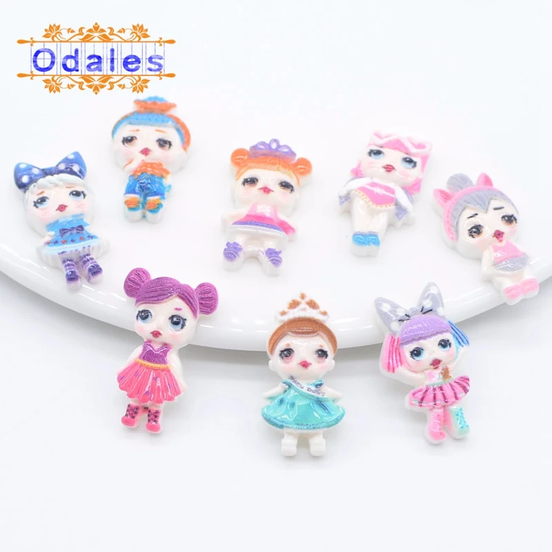 

30Pcs/lots 3D Cabochons Magic Baby Resin Craft Kawaii Colorful Planar Baby Girls Cool Doll Flatback Stone Appliques Accessories