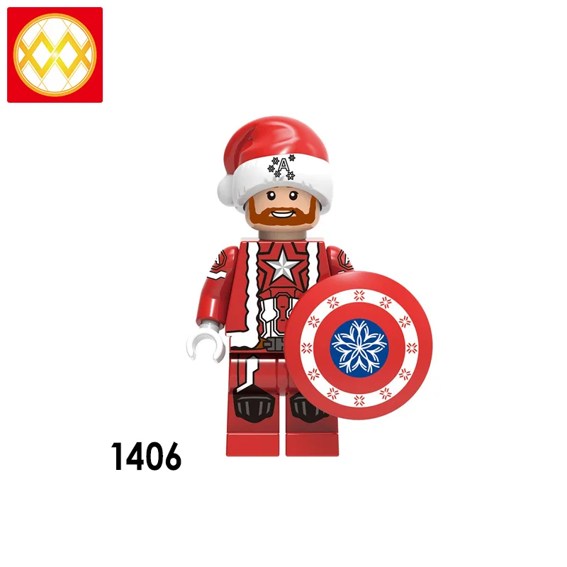 Один WM6076 Grinch Jack Angel стежок Санта Клаус Минни Микки Merry Christmas строительные блоки экшн-Модель Кирпичи Детские игрушки - Цвет: Фиолетовый