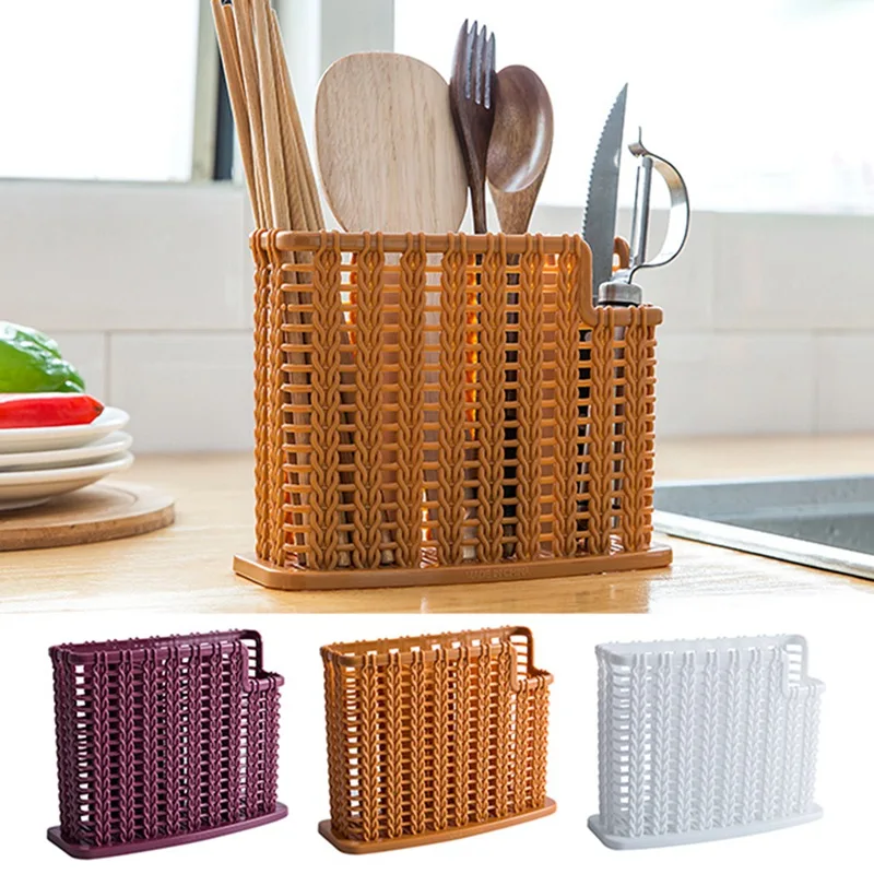 

Kitchen Drain Rack Multifunction Hollow Kitchen Cutlery Storage Rack Spoon Knife Fork Rack Chopsticks Cage Storage Basket