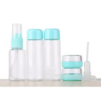 

7pc/Set Mini Travel Makeup Cosmetic Face Cream Pot Bottles Plastic Transparent Empty Make Up Container Bottle Travel Accessories