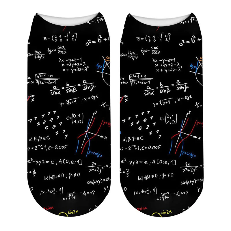 Милые женские носки с геометрическим 3D принтом музыкальных нот милые классные