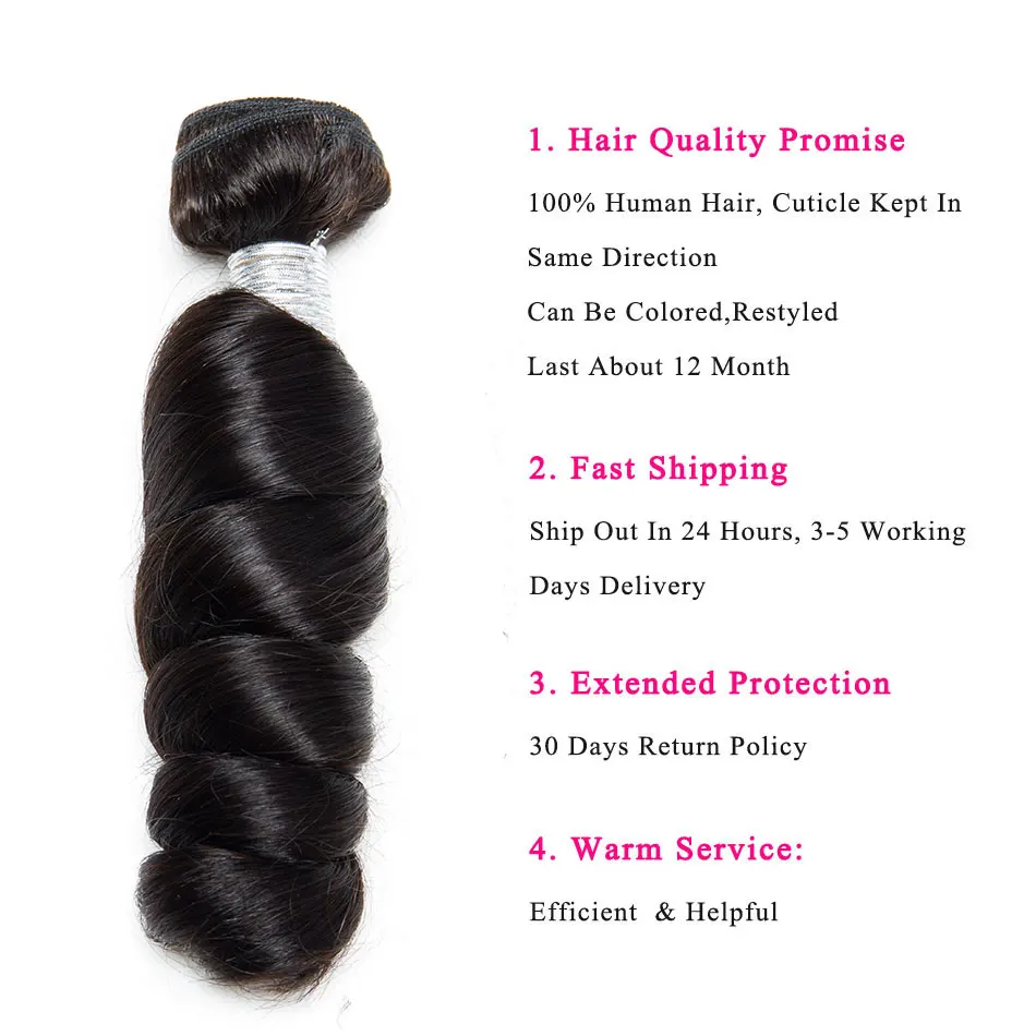 Durable Peruvian Hair Bundles With Closure Loose Wave 3 Bundles With Frontal Closure Remy Human Hair Weave Extension Pre Plucked Frontal With Bundle