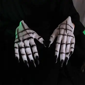

1 Pair Halloween Ghost Claw Gloves Masquerade Dress Up Props Cosplay Costume Accessory Horror White Devil Hands Vampire Gloves