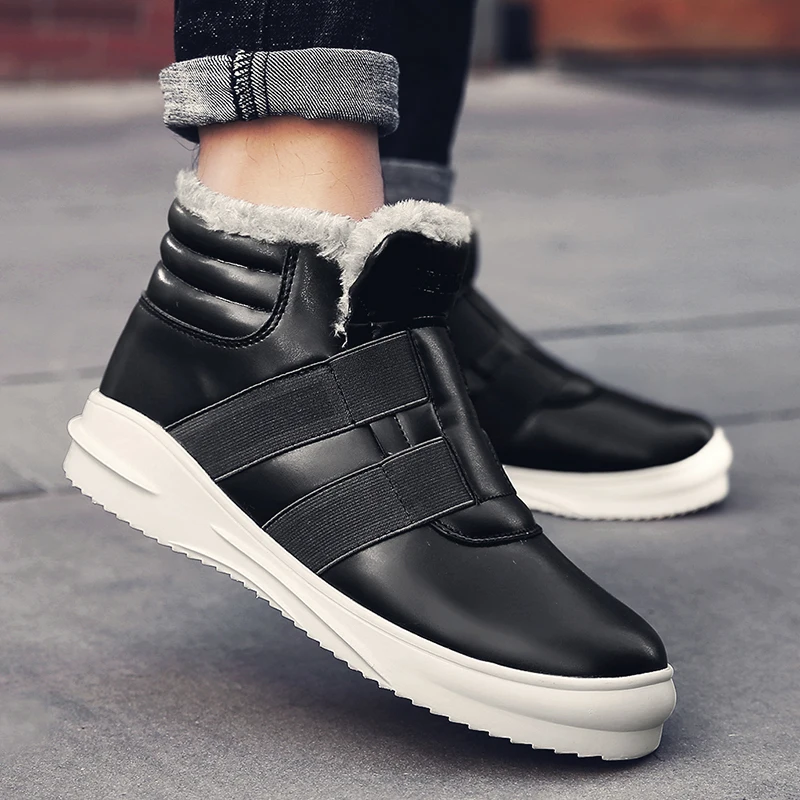 

Plus Size 11 Men's Winter Snow Boots Plush Warm Shoes Zapatos De Hombre Waterproof Booties Slip on Sneakers Footwear Male Adult