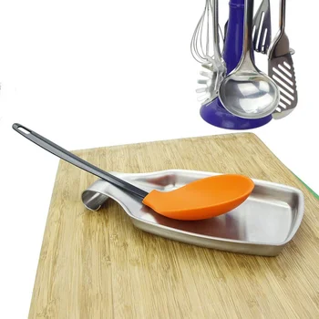 

Stainless Steel Spoon Rest Household Spoon Rest Tool For Cooking Kitchen Supplies Kitchen Stuff Pose Spoons SQ