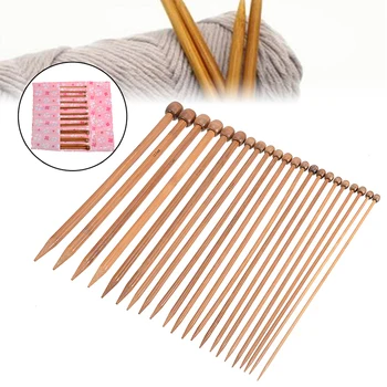 

22pcs Bamboo Knitting Needles For Beginner Sweater Crochet Needles Set Professional For DIY Home Knitting Weave Yarn Crafts