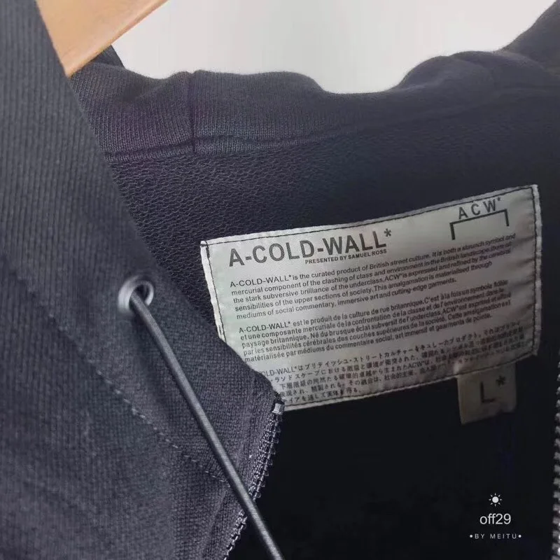 A-COLD-WALL ACW Толстовка для мужчин и женщин двойной карман молния странные вещи Толстовка Мужская модная уличная одежда холодные стены толстовки