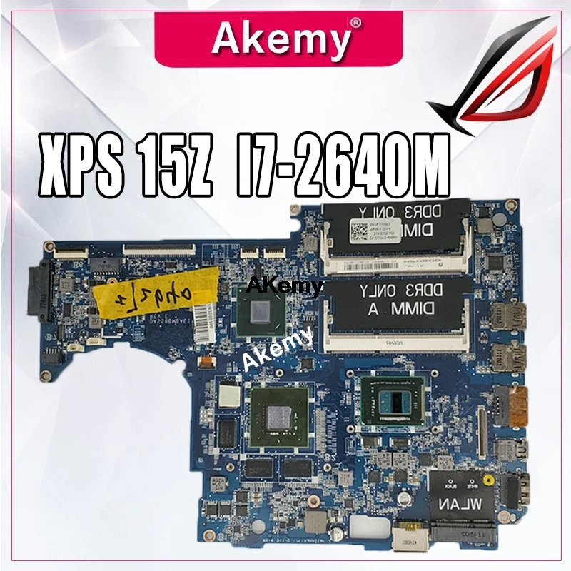 

CN-01XFF3 01XFF3 1XFF3 For DELL XPS 15Z L511Z Laptop motherboard DASS8BMBAE1 with I7-2640M CPU and N12P-GE-A1 GPU Onboard HM67