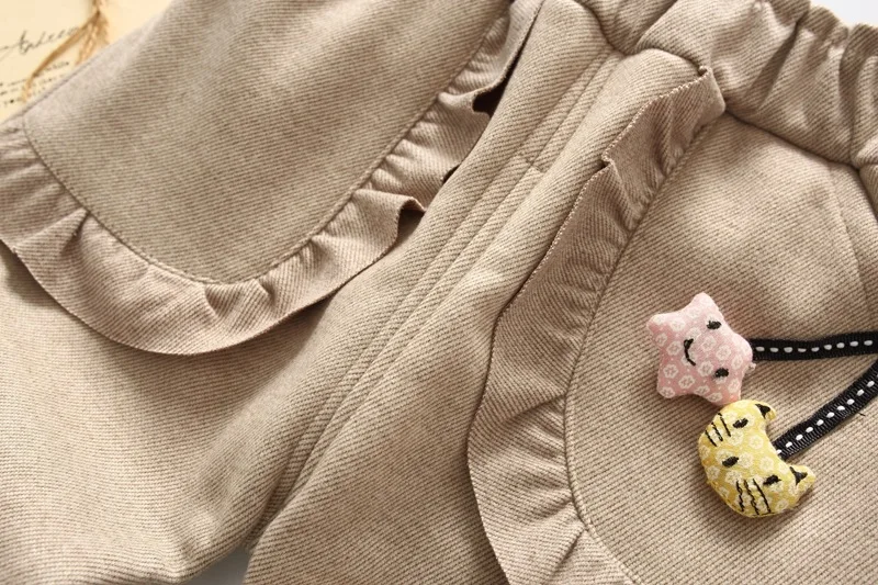 Осенне-зимний утепленный хлопковый теплый пантолон, милые Прямые повседневные штаны для маленьких девочек бархатные штаны для новорожденных