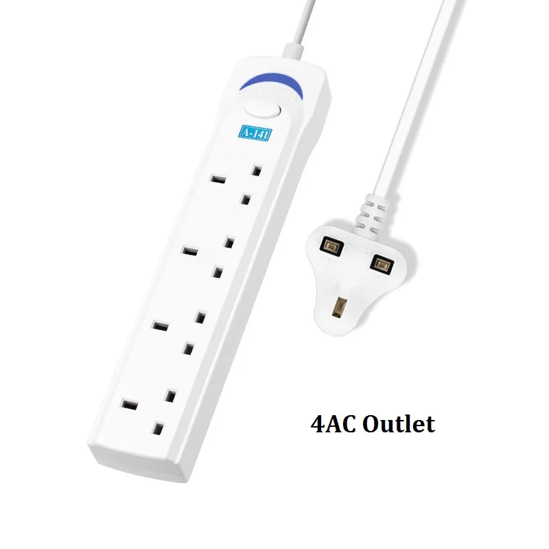 4AC Outlet USB Мощность полосы бытовой электроники Быстрая зарядка розетка с USB 3/4/5 AC UK Разъем гнездо для шнура удлинителя 1,8 M 3M USB кабель - Цвет: 4AC Outlet