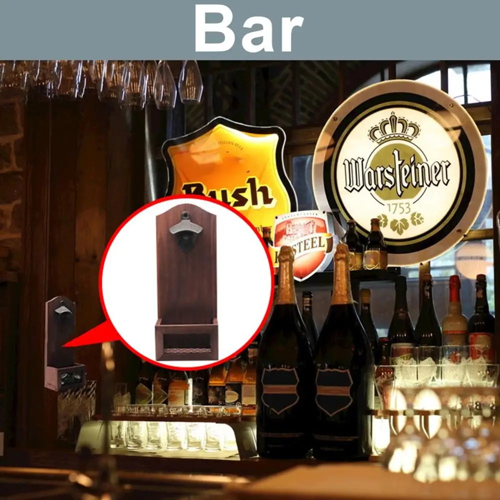 Открывалка для бутылок креативная деревянная открывалка пивных ретро настенные