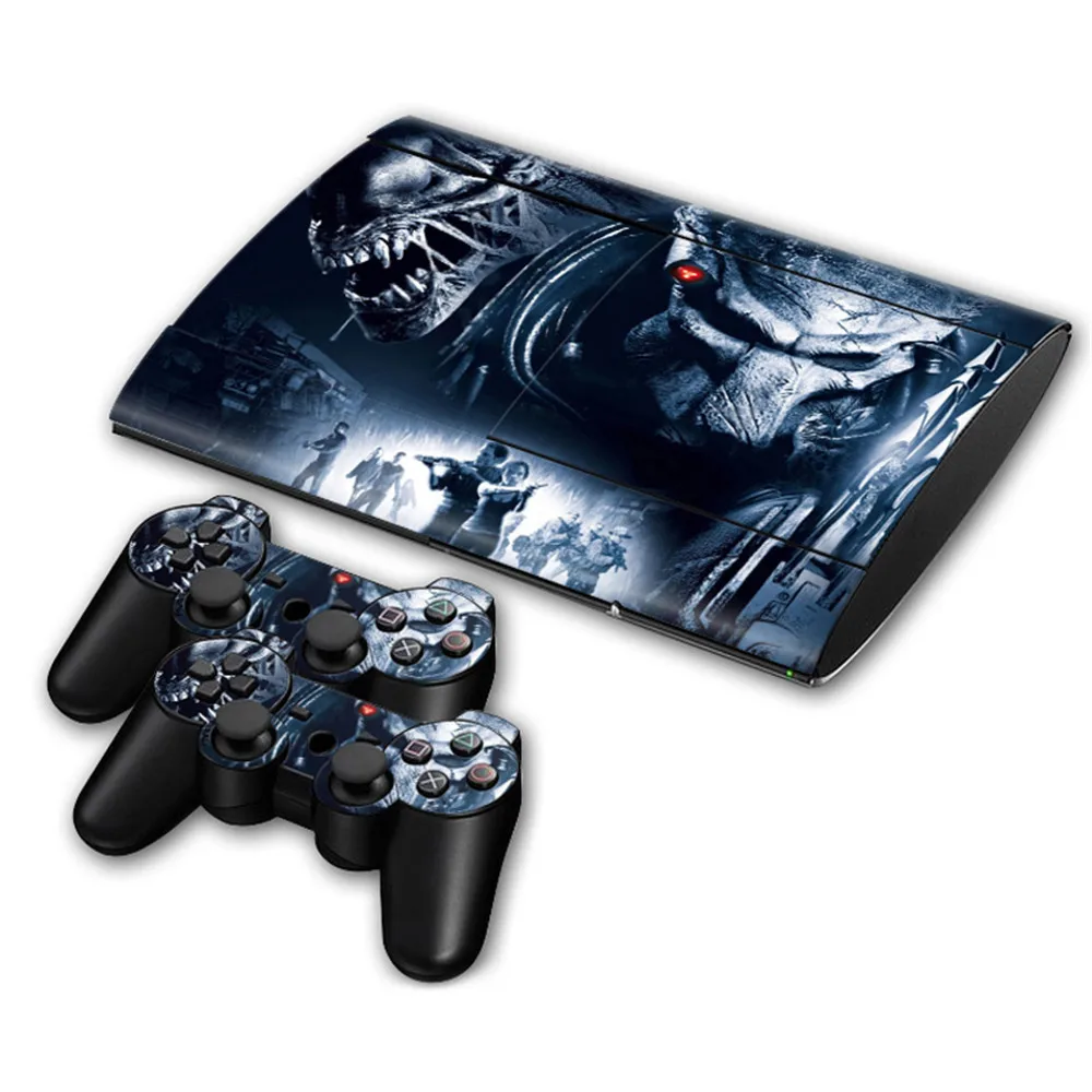 Популярный дизайн для камуфляжной кожи PS3 Super slim 4000 консоль и два контроллера