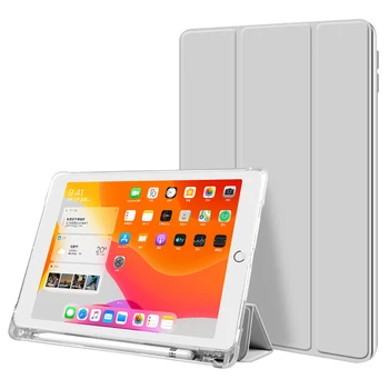 

Tri-Fold Tablet Cover for iPad mini 5 7.9 inch 2019 A2133 A2124 A2126 A2125 Funda TPU Back Smart Stand Case with Pencil Holder