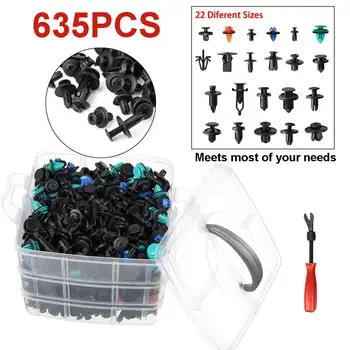 

635Pcs/Set Car Fixed Thruster Clasp Universal Car Body Push Pin Rivet Fastener Accessories Bumper Repairing Clip Removal Tool