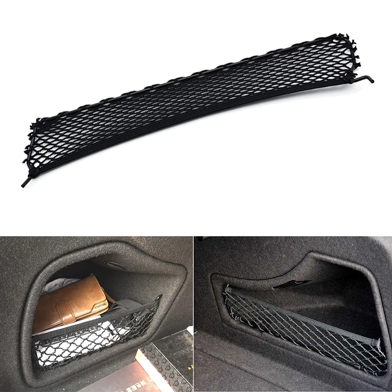 Auto Back Rear Trunk Seat Storage Bag Mesh Auto Organizer Elastic String Net Bag Car Accessories For Audi A4 B8 2009-2020