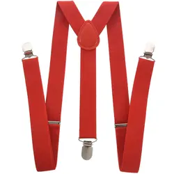 Новый-Леди Женщины регулируемый металлический зажим Эластичные подтяжки-красный