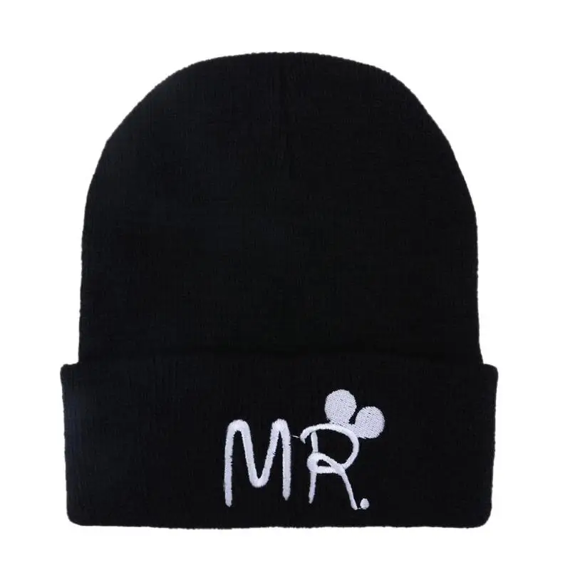 Новая мода зима теплая детская шапка Девочки Мальчики MR/MRS узор вязаная детская шапка