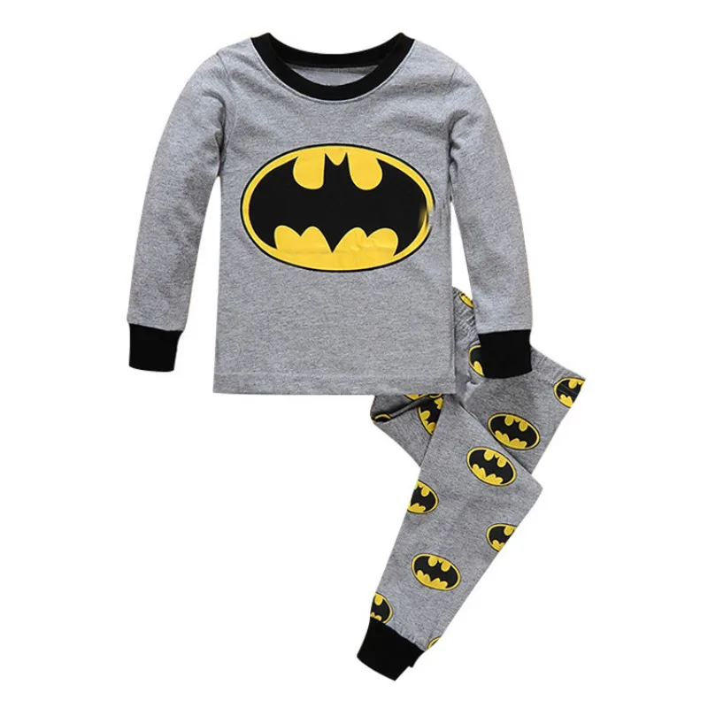 Популярная одежда для маленьких девочек, пижамы, комплекты одежды для сна для мальчиков, одежда с Бэтменом, штаны, Хлопковая пижама с длинными рукавами и рисунком - Цвет: Color M