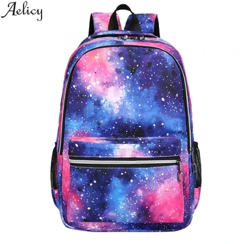 

Aelicy New girls colorful backpack waterproof bag hit color small fresh backpack student leisure large capacity computer bag