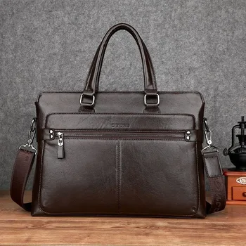 

Men's business bag 2020 new men's business handbag horizontal business bag single shoulder bag slant Cross Leather Bag
