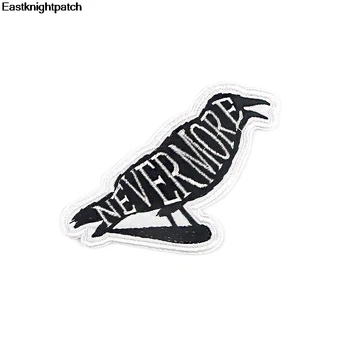 

12pcs/lot E1864 Cartoon Applique Patches DIY Iron On Shoes Bag Shirt Clothes Accessory Nevermore Bird Sticker Embroidery Badges