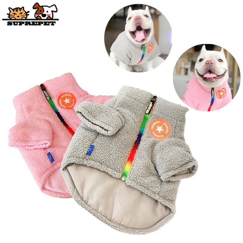 SUPREPET французская одежда для бульдога домашнее животное зимнее пальто для собак флисовый свитер куртка для собак Одежда для собак зимняя одежда для французского бульдога