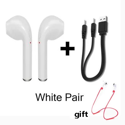 earphone and cables I7s TWS Bluetooth наушники-вкладыши беспроводные наушники мини музыкальный наушник спортивные наушники гарнитура с беспроводными наушниками кабели - Цвет: earphone and cables