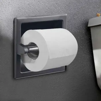 

Home Anti Rust Stainless Steel Rear Mounting Toilet Paper Holder Roll Tissue Office Wall Recessed Bathroom Accessory Practical