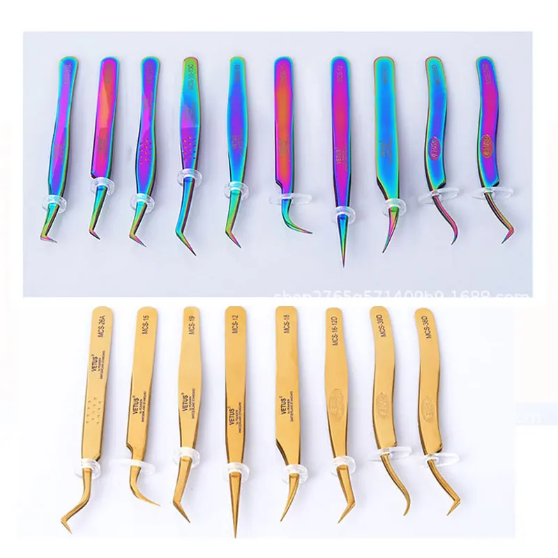 Stainless steel Eyelash Tweezers High Precision Anti-static Tweezer 3D Volumn Lashes Extension Supplies Excellent Closure 2