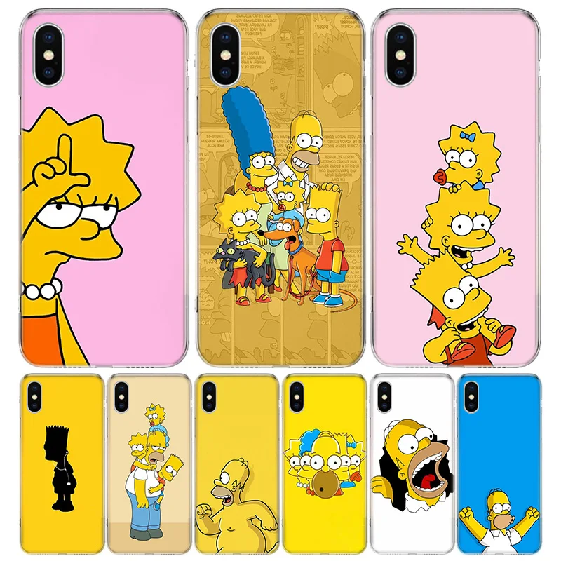 Чехол для телефона с изображением семьи Симпсонов iPhone 11 12 Mini Pro 7 6X8 6S Plus XS MAX + XR 5S SE 10