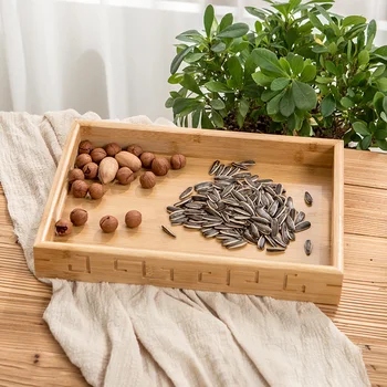 

Bamboo Serving Tray Japanese Bamboo Rectangle Dinner Plate Beef Steak Fruit Snack Tray Restaurant Food Tea Cutlery Storage Plate