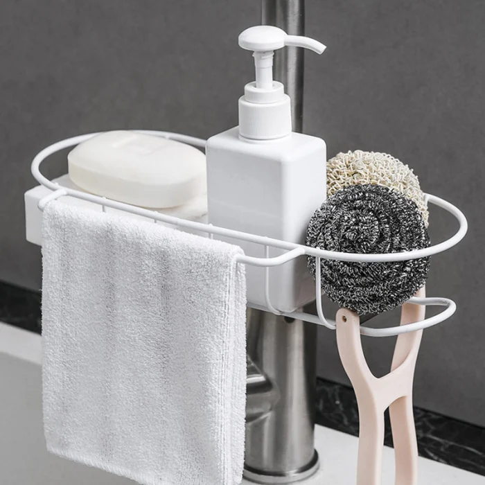 Faucet Drain Rack Soap Dishcloth Cleaning Pad Sponge Holder for Kitchen Bathroom PAK55
