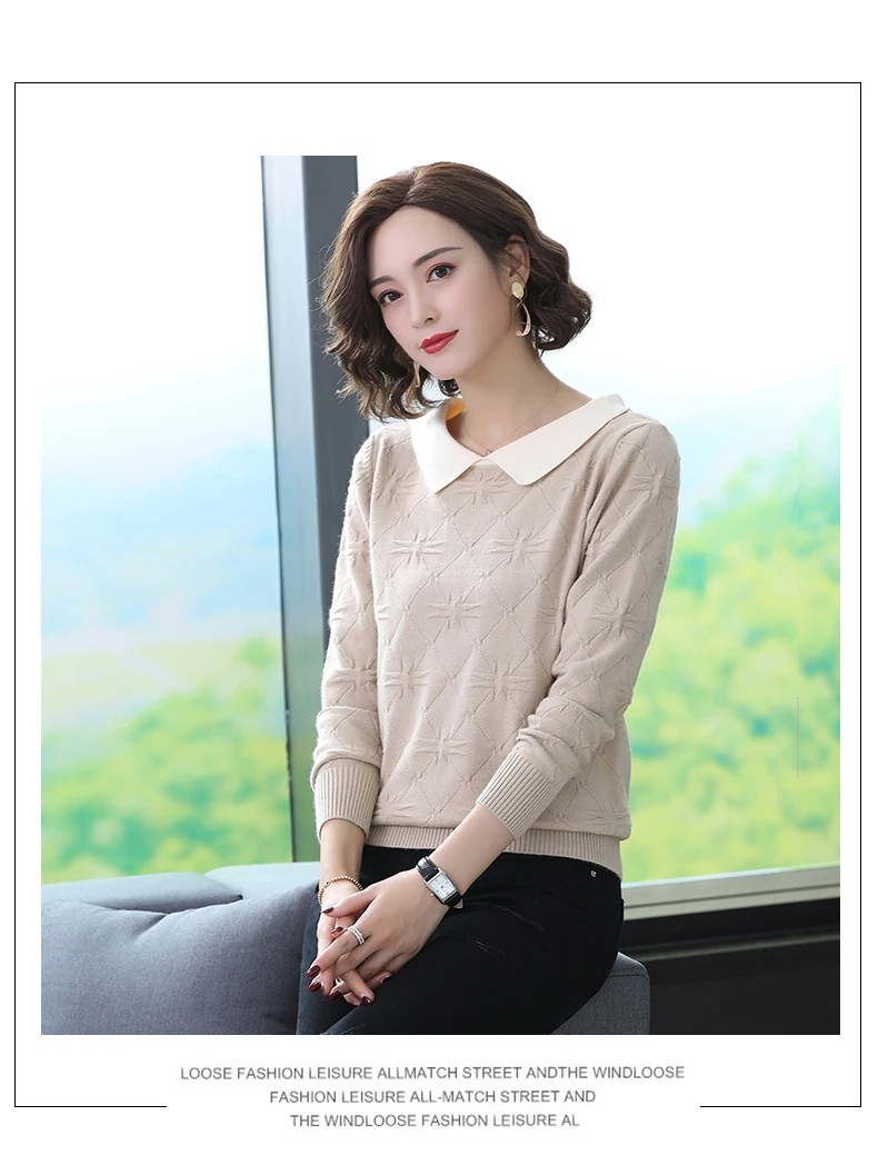 ASLTW Two Side Wear Sweater Woman Autumn Long Sleeve Pullovers Jumper Pull Femme High Quality Lapel Women's Sweater