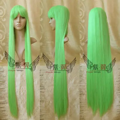 Hot heat resistant Party hair&gt&gt&gtNew Cosplay Long Grass Green Straight Wig 39 Inch | Тематическая одежда и униформа