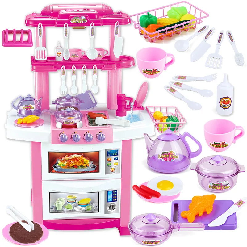 

Large Size Model Water Extractor Double-Sided Kitchen Light Included Opto-Acoustic Effect Children'S Educational Play House GIRL