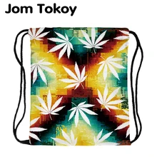 JomTokoy, модный Дамский рюкзак со стягивающим шнуром, с принтом листьев дерева, для путешествий, мягкая женская сумка со шнурком, сумки skd29073