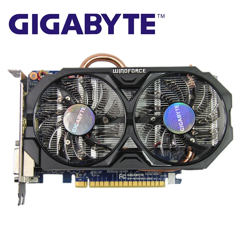Оригинальная графическая карта GIGABYTE графический процессор 128 бит GDDR5 GTX750TI GTX 750
