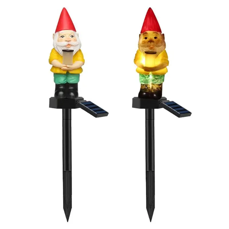

Solar LED Lawn Lamp Full Intelligent Manual/Optical Control Spike Xmas Old Man Shape Home Party Landscape Yard Spotlight