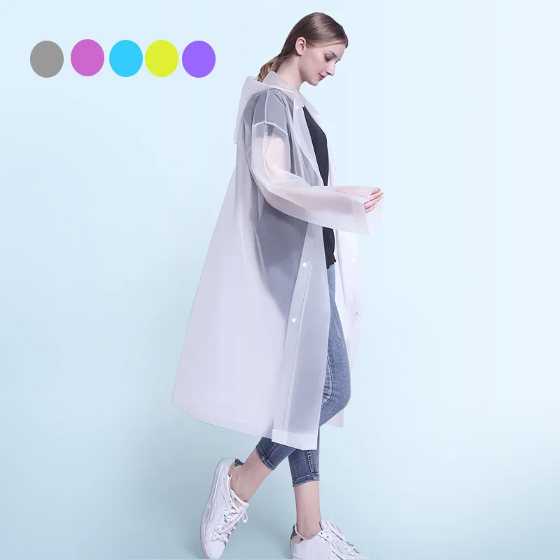 

Fashion EVA Women Raincoat Thickened Waterproof Rain Coat Women Clear Transparent Camping Capa De Chuva Waterproof Rainwear